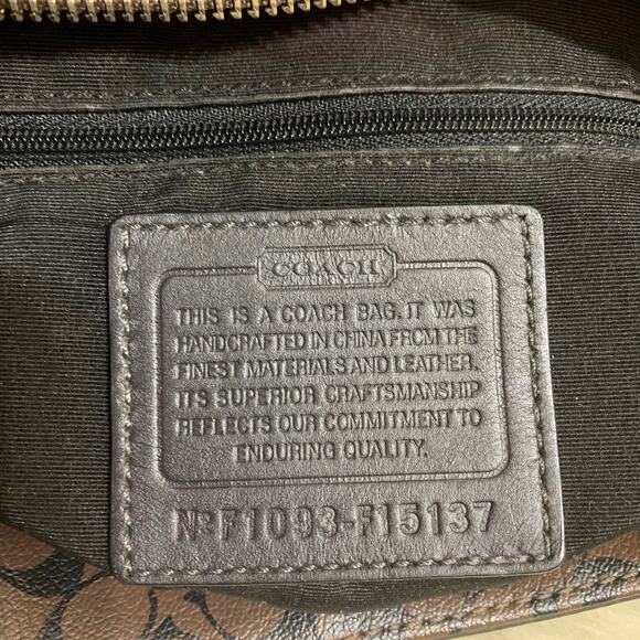 COACH Brown/Black CHELSEA Heritage Stripe Bias Signature N/S PVC Tote F15137 - Picture 10 of 16